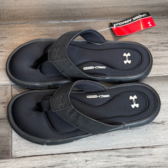NWT Men Under Armour Black Sandals - Picture 5 of 8